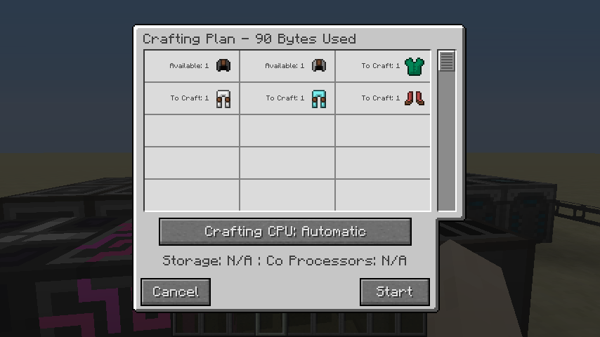 The crafting plan for the above equation